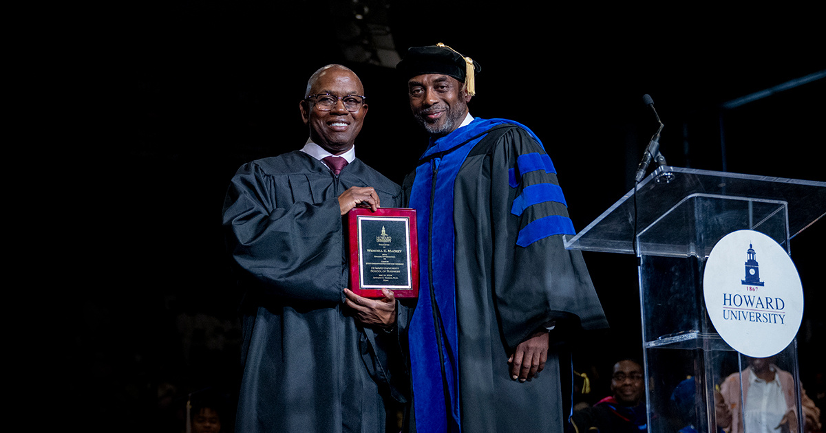 Wendell E. Mackey speaking at Howard University